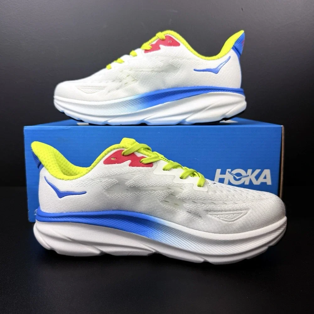 Hoka One One Clifton 9 Mens Size 7.5D White Running Shoes 1127895-BVR Athleisure